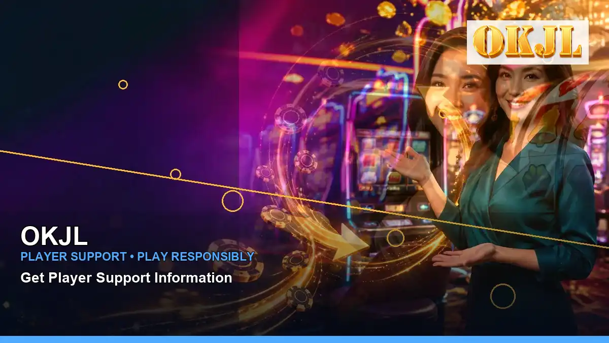 OKJL gold jackpot slot games featuring an adult Filipina casino host with a right-framed composition